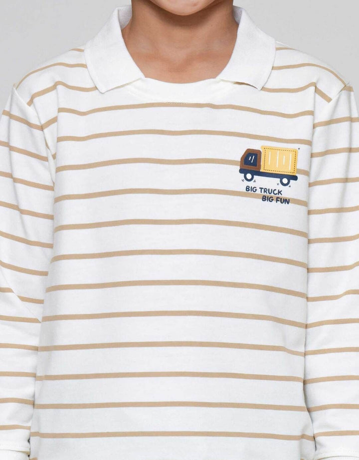 Little M Salur Kerah Contr Sweater Anak Laki-laki