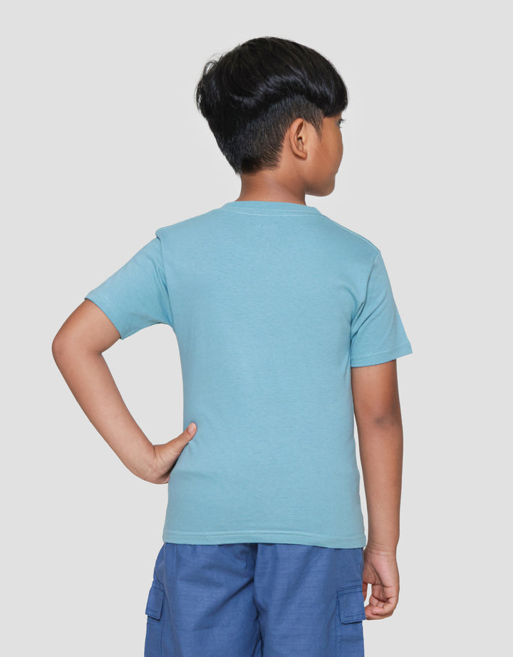 Little M Hippo Outline Print Kaos Lengan Pendek Anak Laki-laki