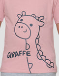 Little M Giraffe Outline Print Kaos Lengan Pendek Anak Laki-laki