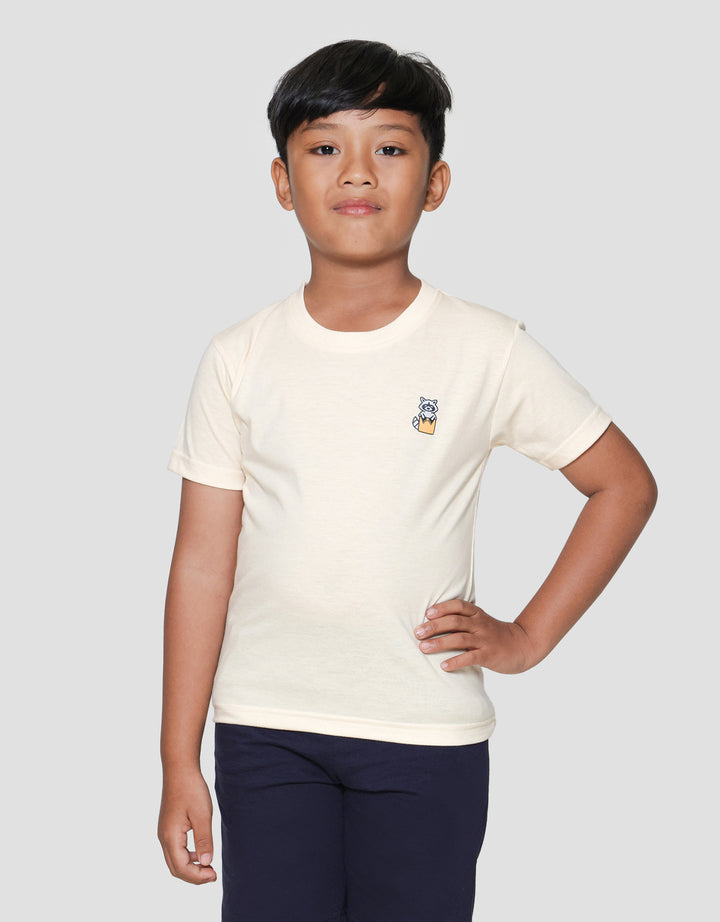 Little M Raccoon Print Kaos Lengan Pendek Anak Laki-laki