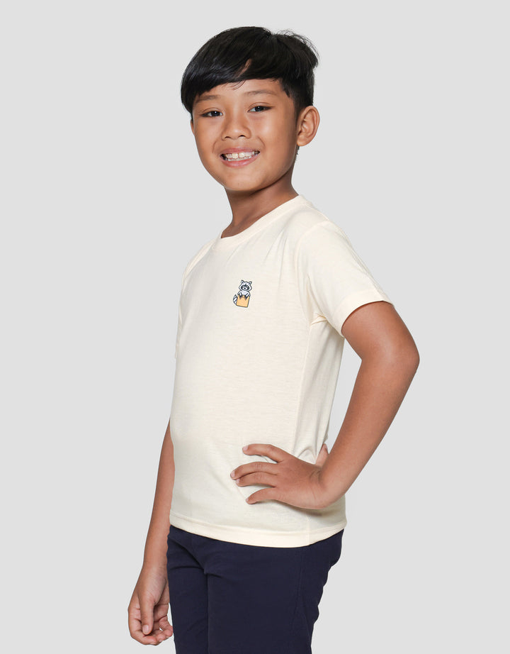 Little M Raccoon Print Kaos Lengan Pendek Anak Laki-laki