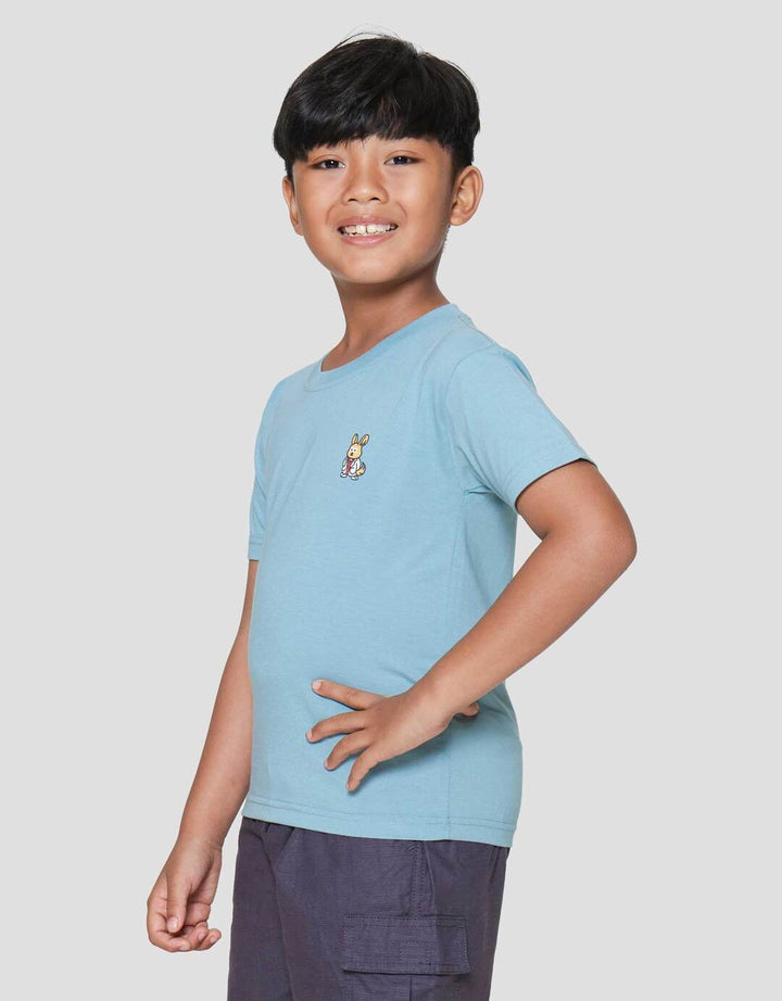 Little M Bunny Print Kaos Lengan Pendek Anak Laki-laki