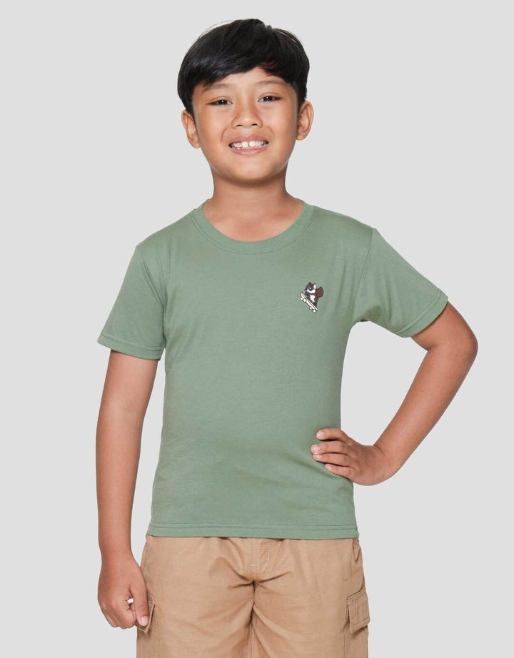 Little M Squirrel Print Kaos Lengan Pendek Anak Laki-laki