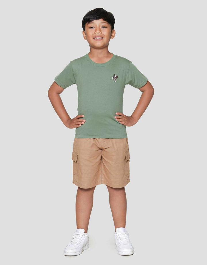 Little M Squirrel Print Kaos Lengan Pendek Anak Laki-laki
