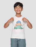 Little M Dino Sleeping Print Kaos Lengan Pendek Anak Laki-laki