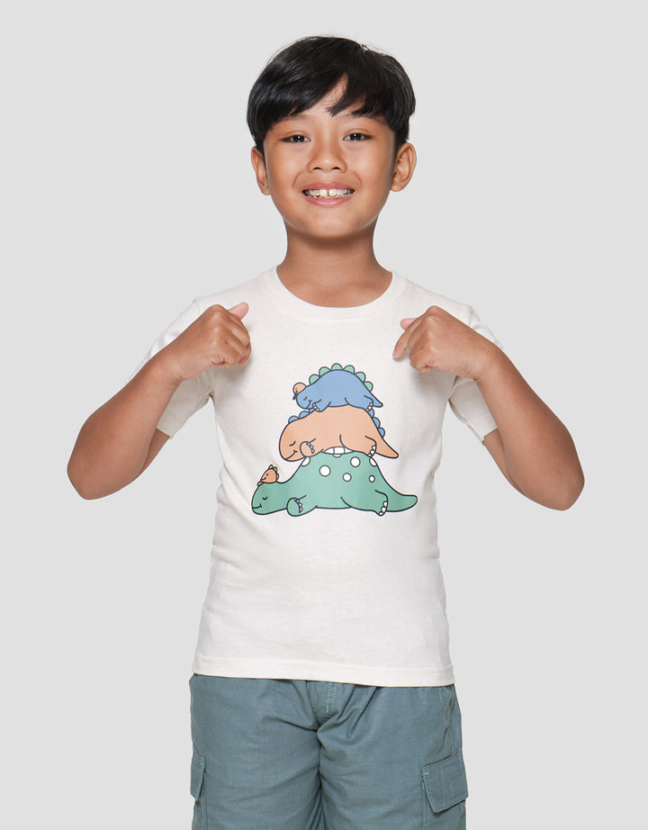 Little M Dino Sleeping Print Kaos Lengan Pendek Anak Laki-laki