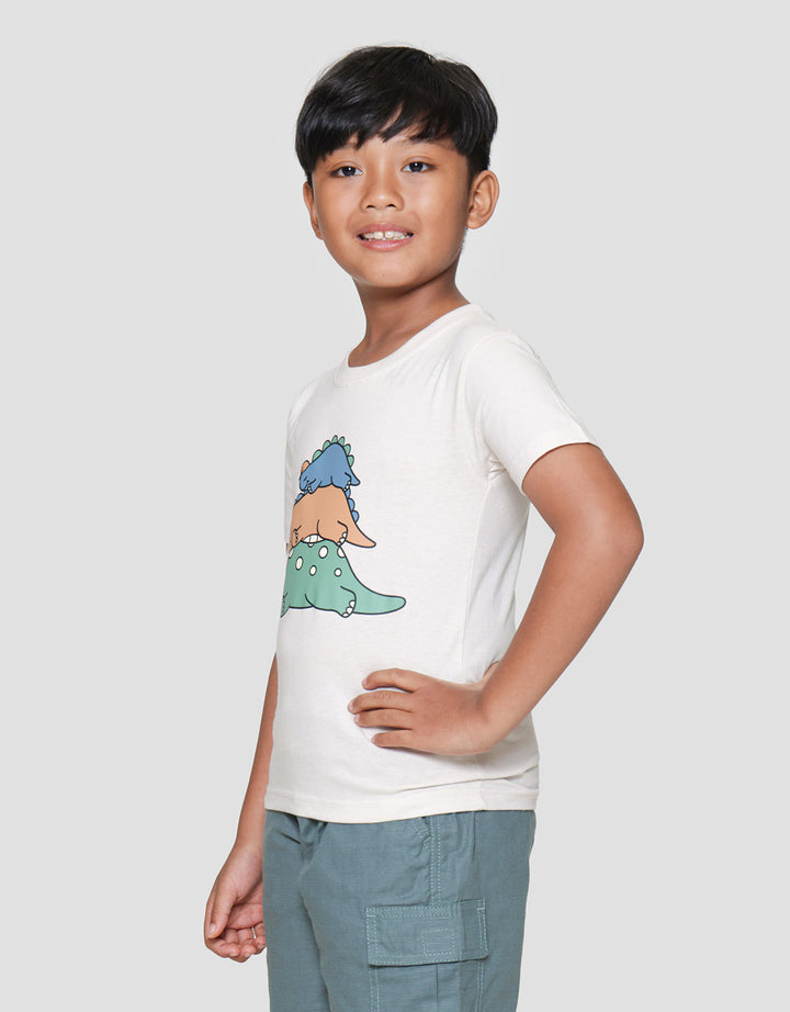 Little M Dino Sleeping Print Kaos Lengan Pendek Anak Laki-laki
