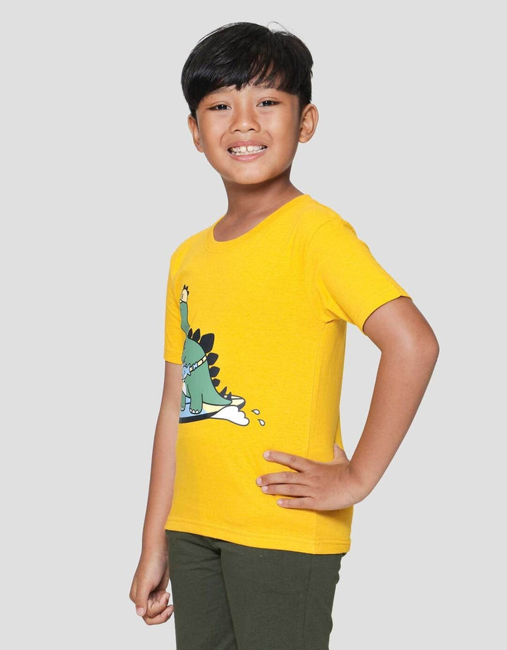 Little M Dino Surf Print Kaos Lengan Pendek Anak Laki-laki