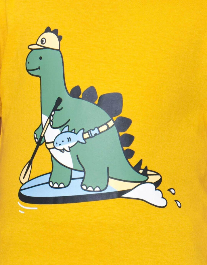 Little M Dino Surf Print Kaos Lengan Pendek Anak Laki-laki