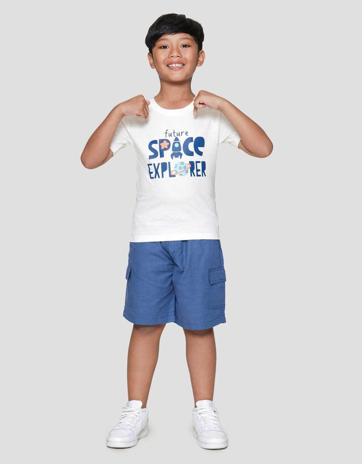 Little M Future Space Explorer Print Kaos Anak Laki-laki
