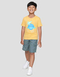 Little M Blast Off Print Kaos Lengan Pendek Anak Laki-laki