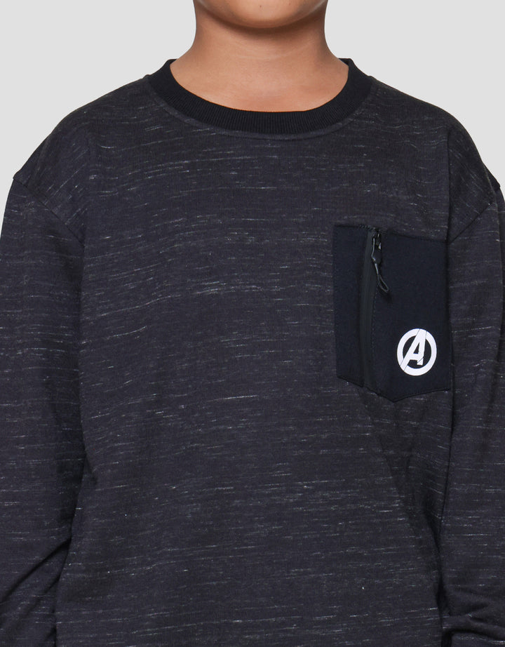 Marvel Avenger Tekstur Zipper Sweater Anak Laki-laki