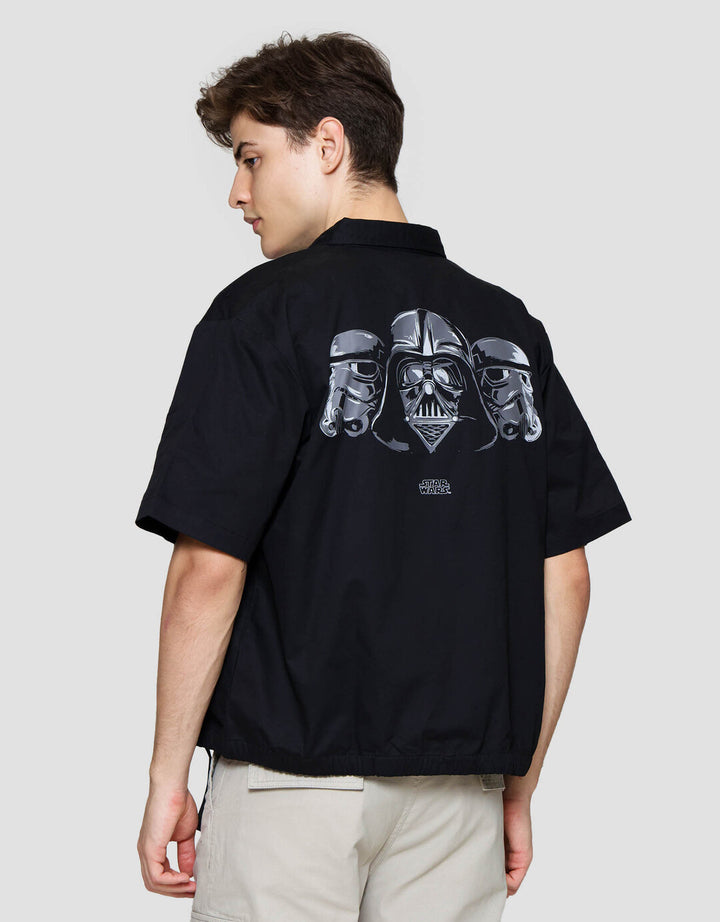 Star Wars Darth Vader And Stormtrooper Back Print Kemeja Pria