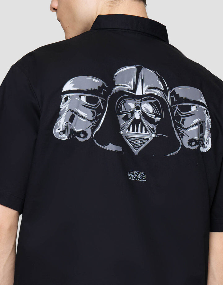 Star Wars Darth Vader And Stormtrooper Back Print Kemeja Pria