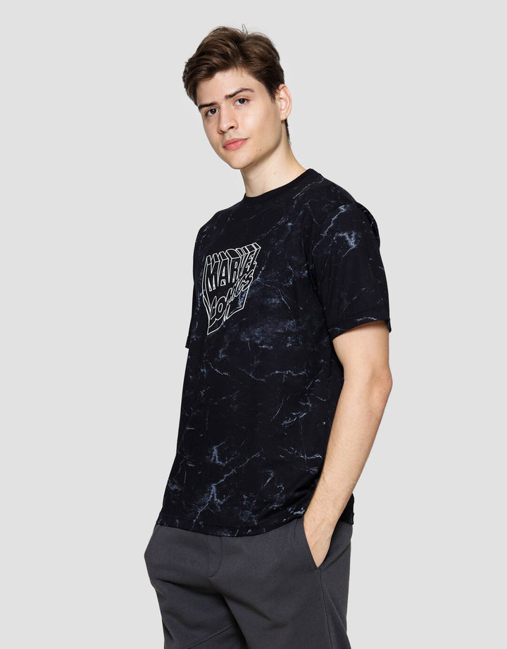 Marvel Comics Washing Effect Kaos Lengan Pendek Pria