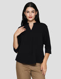 Connexion 3/4 Rayon Twill Kerah Shanghai Blouse Wanita