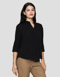 Connexion 3/4 Rayon Twill Kerah Shanghai Blouse Wanita
