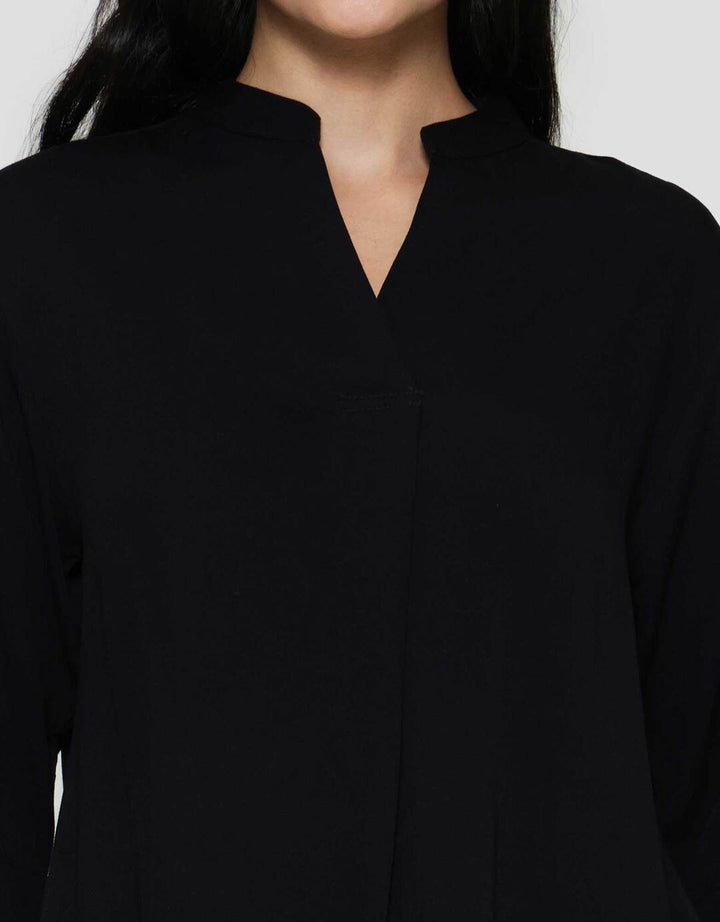 Connexion 3/4 Rayon Twill Kerah Shanghai Blouse Wanita