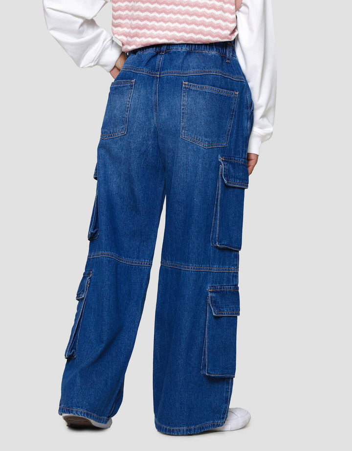 Nevada Kantong Celana Panjang Denim Anak Perempuan