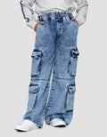 Nevada Acid Wash Celana Panjang Denim Anak Perempuan