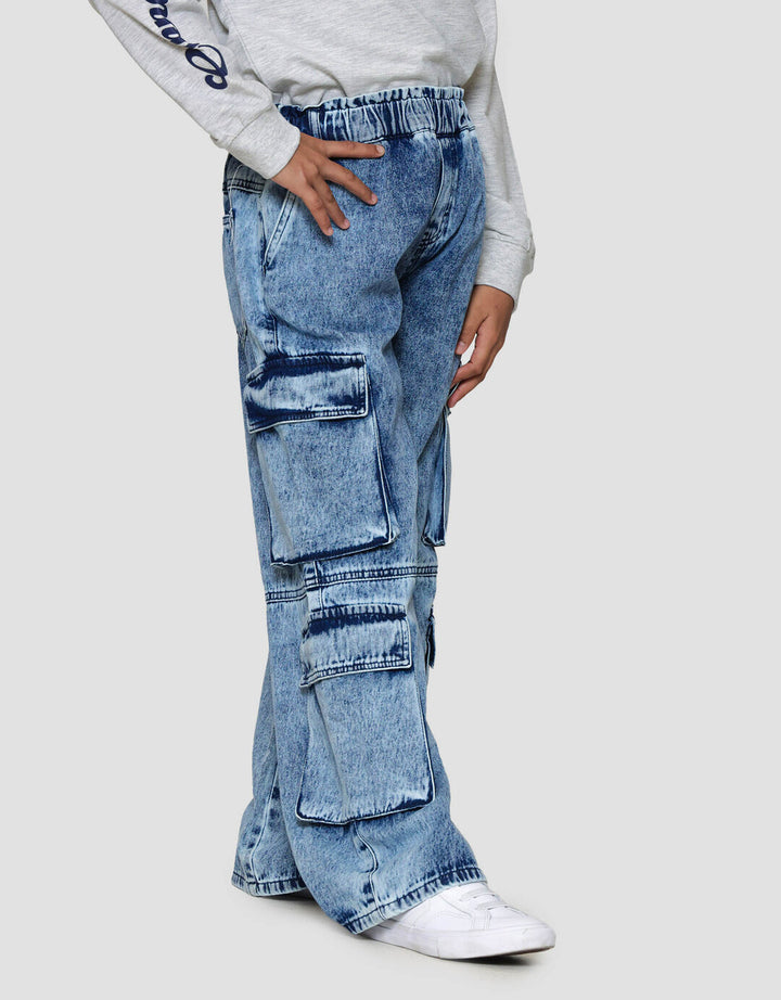 Nevada Acid Wash Celana Panjang Denim Anak Perempuan