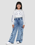Nevada Acid Wash Celana Panjang Denim Anak Perempuan
