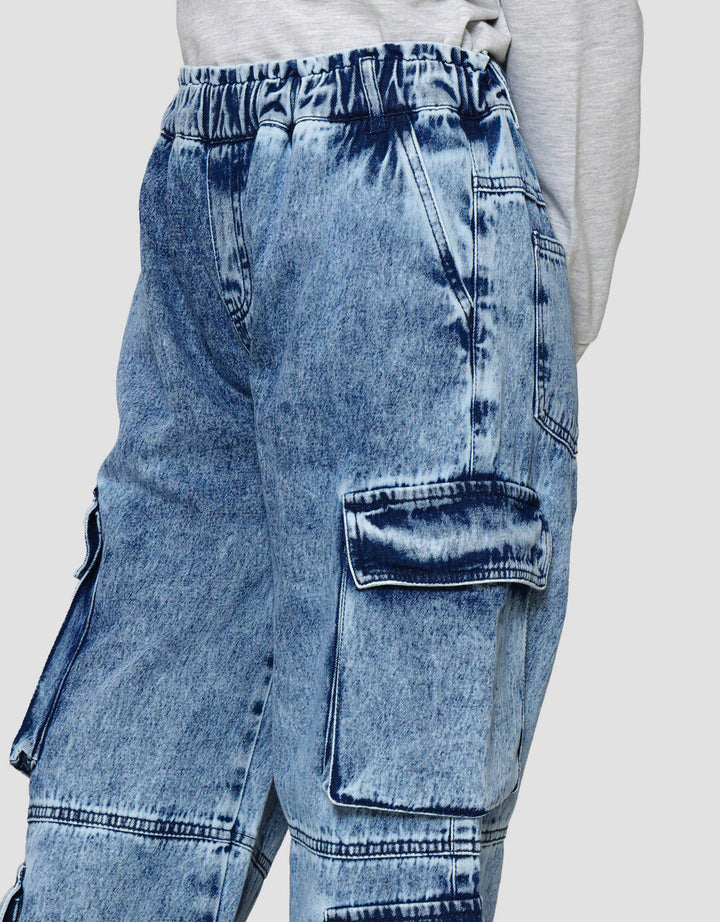 Nevada Acid Wash Celana Panjang Denim Anak Perempuan