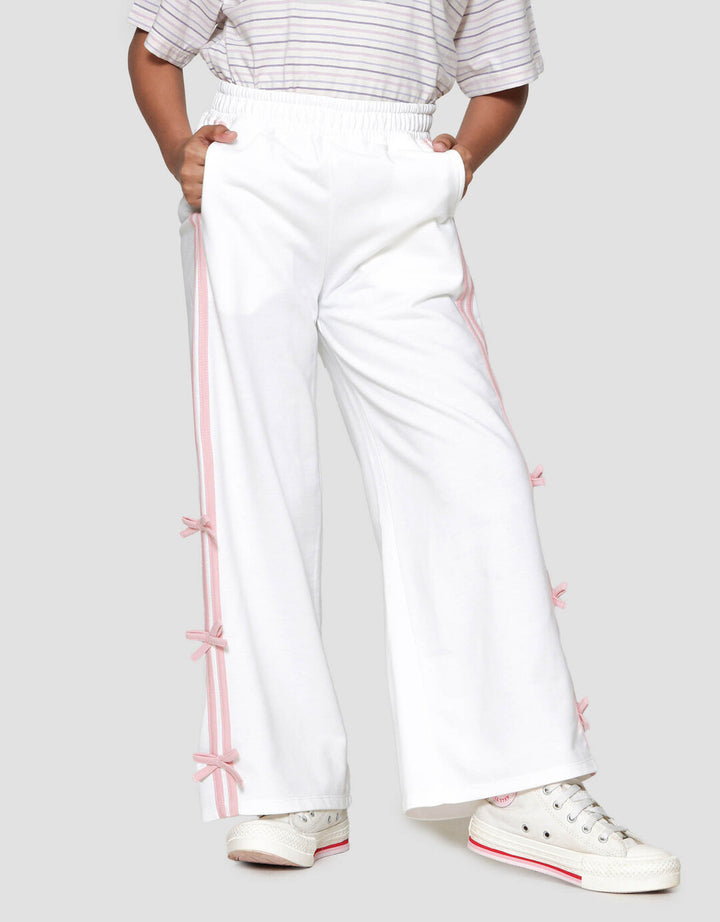 Nevada Knit Stripe Aplikasi Pita Celana Panjang Anak Perempuan