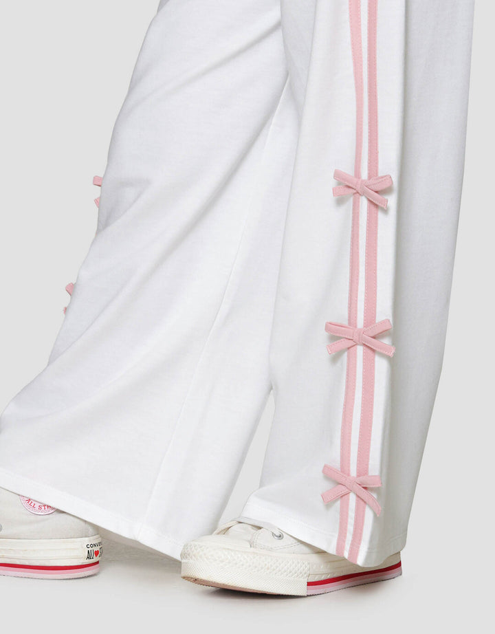 Nevada Knit Stripe Aplikasi Pita Celana Panjang Anak Perempuan