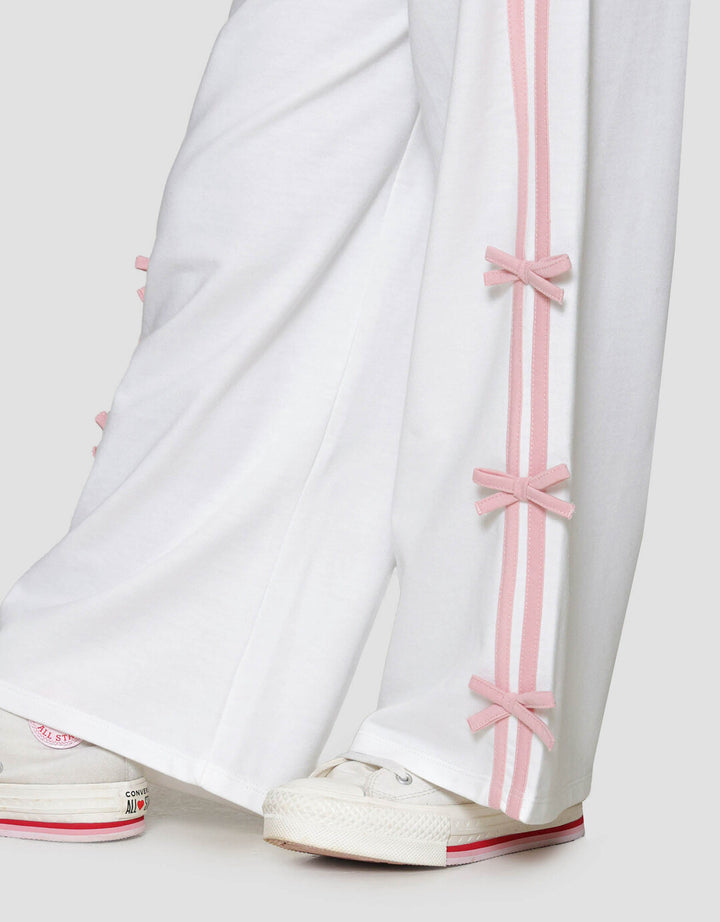 Nevada Knit Stripe Aplikasi Pita Celana Panjang Anak Perempuan