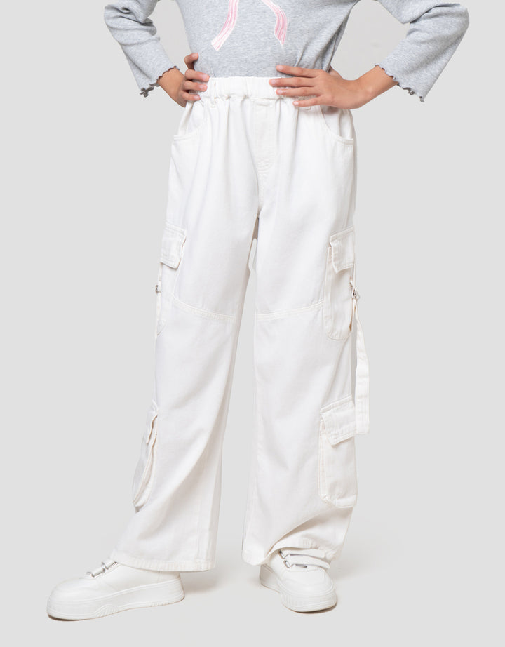 Nevada Kantong Cargo Paperbag Celana Denim Anak Perempuan