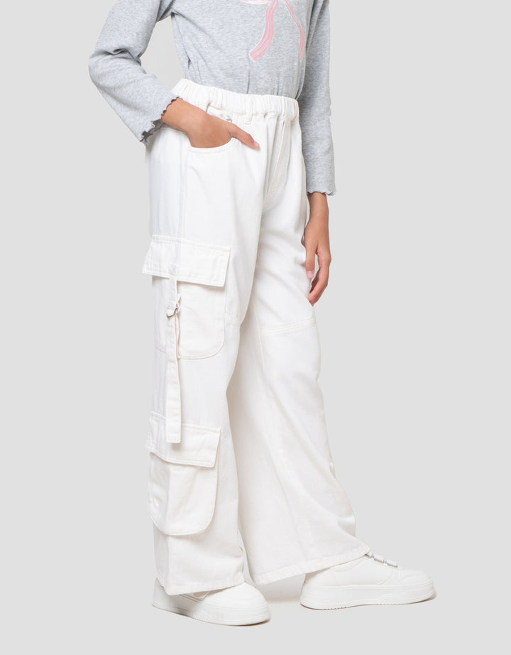 Nevada Kantong Cargo Paperbag Celana Denim Anak Perempuan