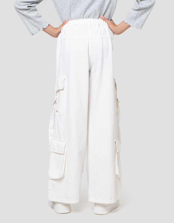 Nevada Kantong Cargo Paperbag Celana Denim Anak Perempuan