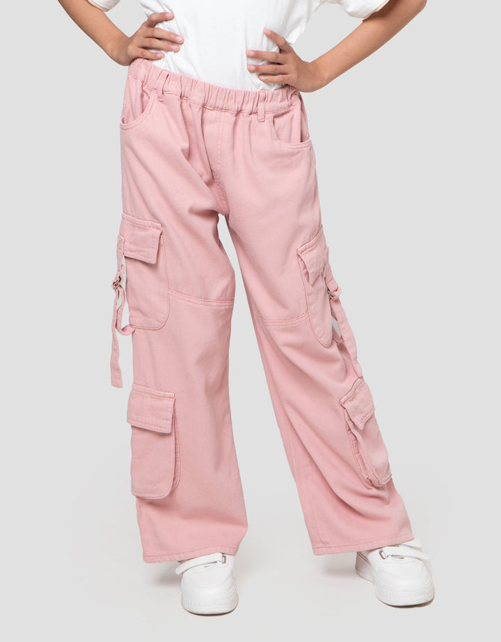 Nevada 4 Kantong Paperbag Waist Celana Denim Anak Perempuan