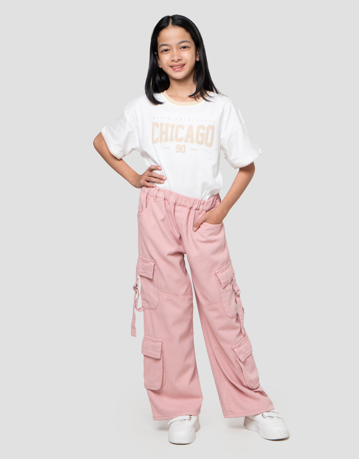 Nevada 4 Kantong Paperbag Waist Celana Denim Anak Perempuan