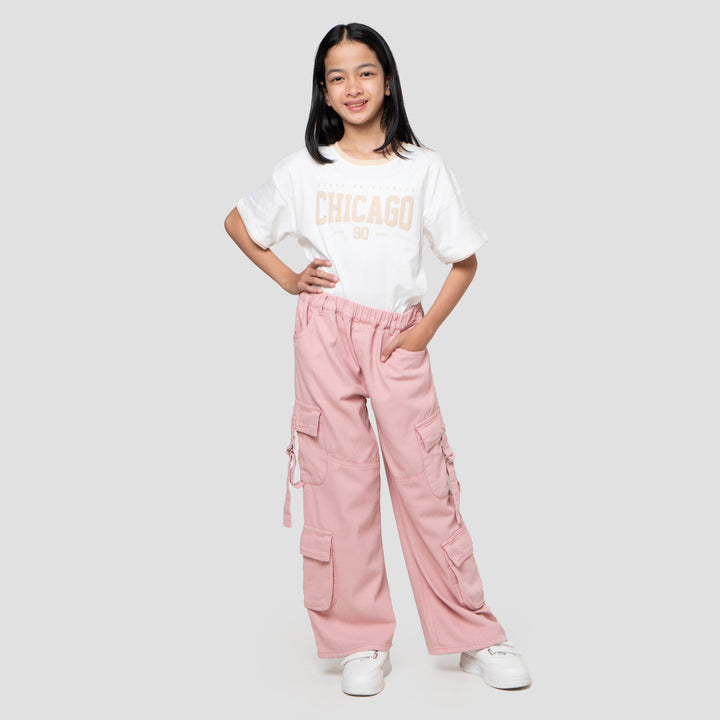 Nevada 4 Kantong Paperbag Waist Celana Denim Anak Perempuan