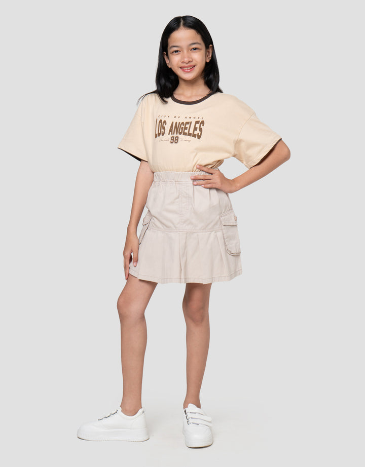 Nevada Lipit Kantong Kargo Celana Rok Anak Perempuan