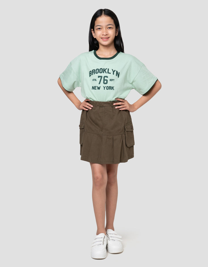 Nevada Lipit Kantong Kargo Celana Rok Anak Perempuan