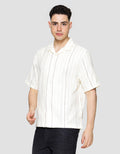 Cole Stripe Weaving Kemeja Lengan Pendek Pria