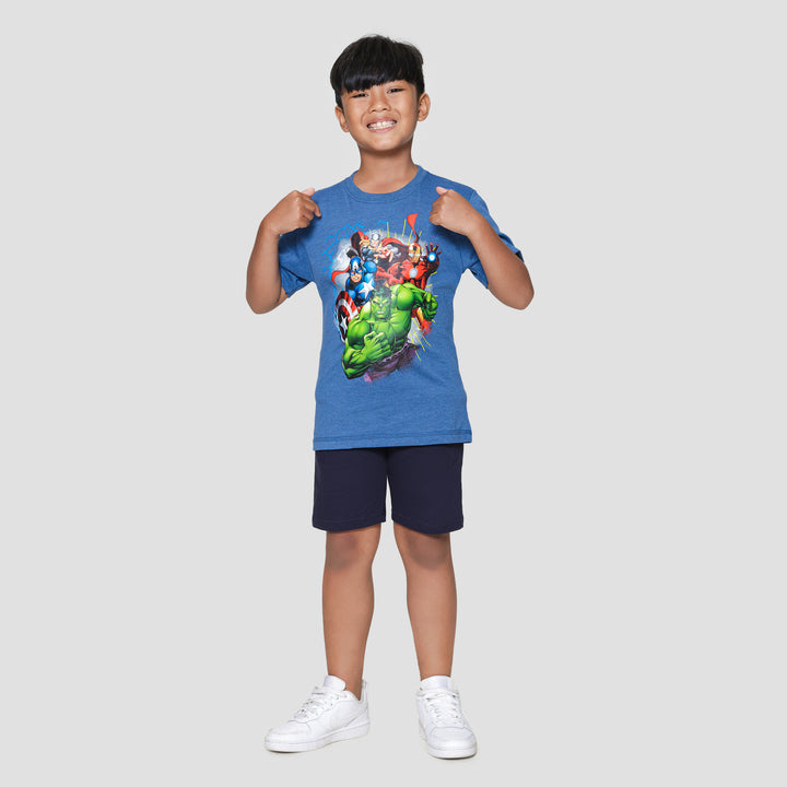 Marvel Avg Team Iron Capt Kaos Lengan Pendek Anak Laki-laki