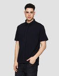 Cole Knitt Pipping Placate Kemeja Lengan Pendek Pria