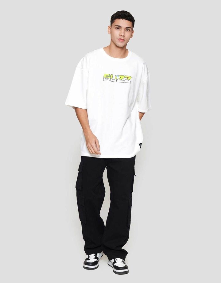 Disney Toy Story Buzz Front Back Print Kaos Oversize Pria