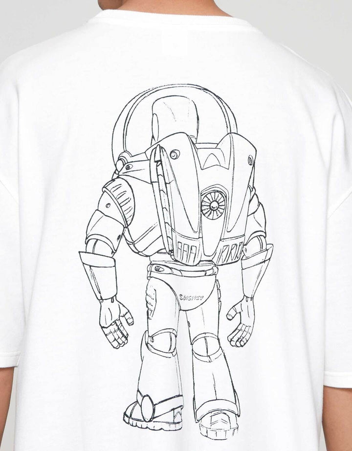 Disney Toy Story Buzz Front Back Print Kaos Oversize Pria