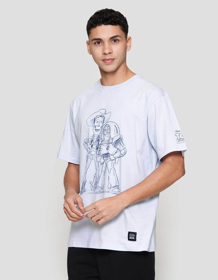 Disney Toy Story Buzz Woody Crayon Look Kaos Pria