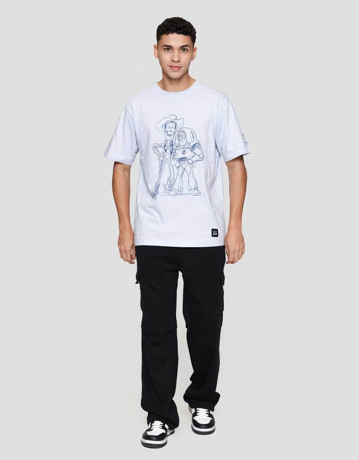 Disney Toy Story Buzz Woody Crayon Look Kaos Pria