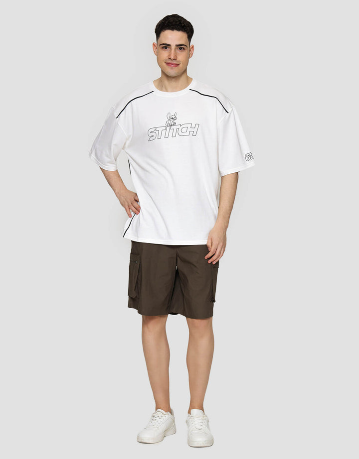Disney Oversized Stitch Cut & Sewn Kaos Pria