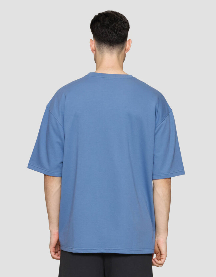 Disney Oversized Stitch Puff Print Kaos Lengan Pendek Pria