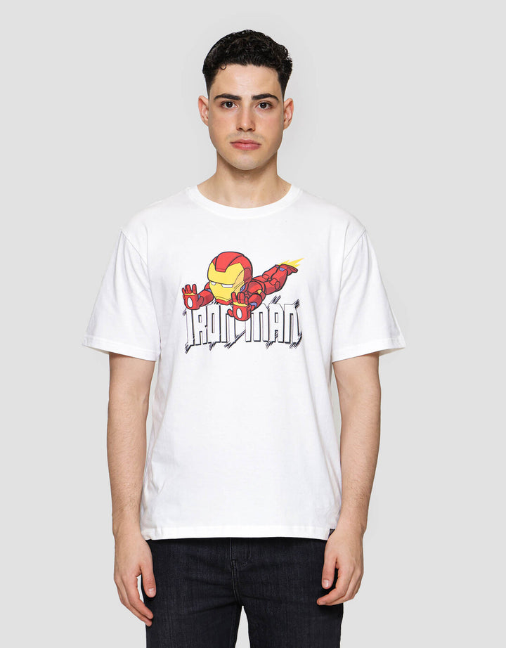 Marvel Iron Man Flying Chibi Kaos Pria