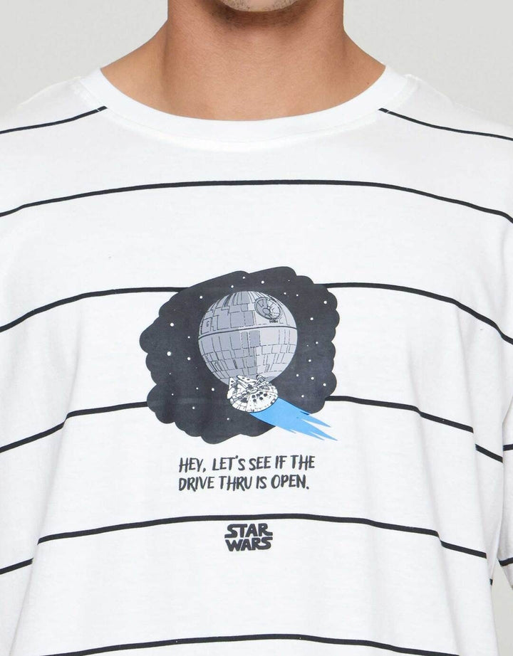 Star Wars Stripes Millenium Falcon Death Star Drive Thru Kaos Pria