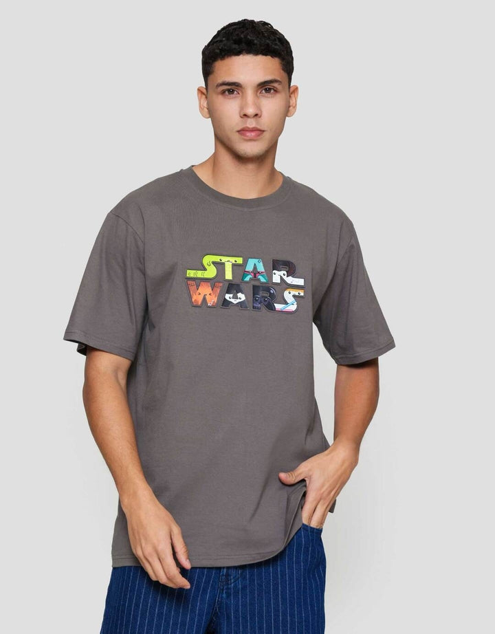 Star Wars Wording Starwars Emboss Kaos Pria